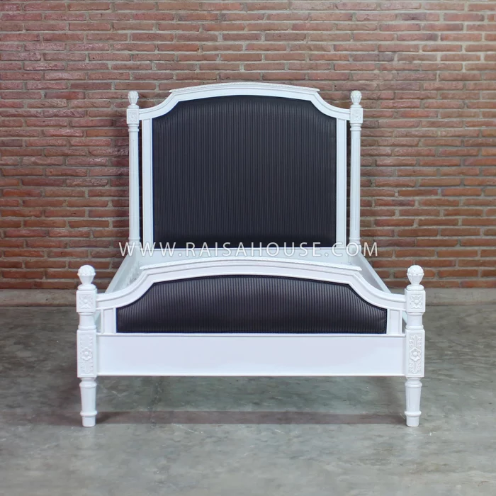 Louis XVI Bed With Upholstery White