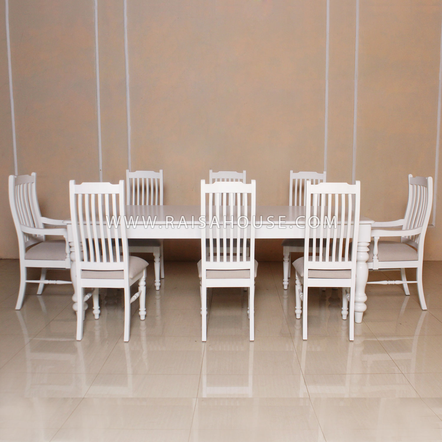 French square dining table set made of solid mahogany wood with elegant design.