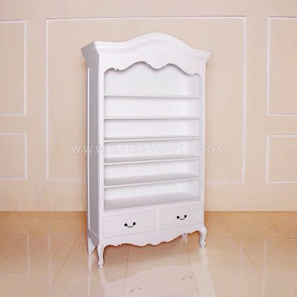 French Open Bookcase Mod With Dutch Top White Paint