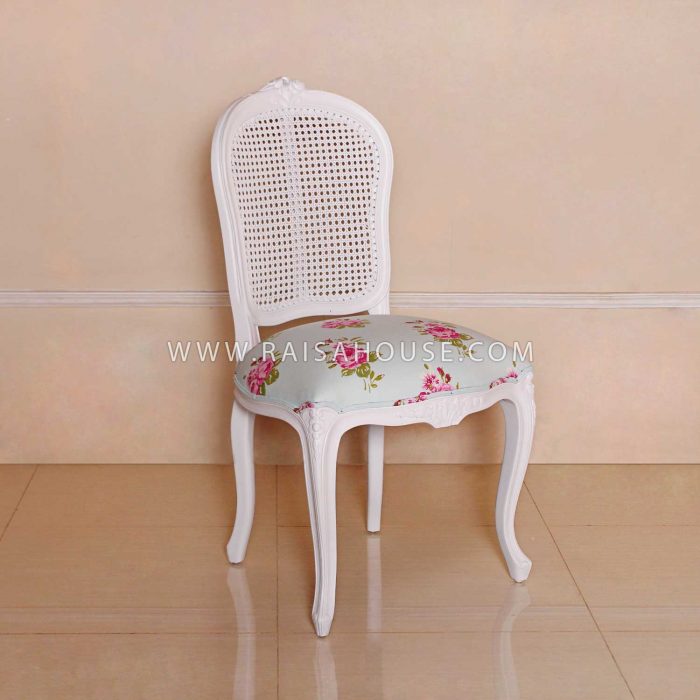 Louis XV Chair with Cane & Uph White