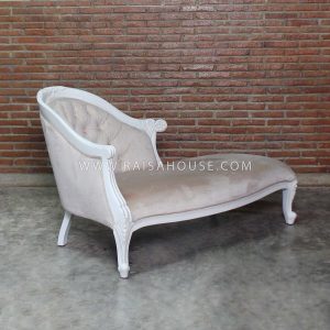 French style lazy sofa made from premium mahogany wood with elegant carved details