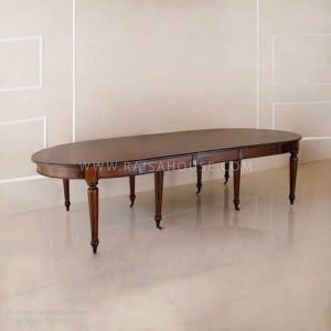 French extending dining table made of solid mahogany wood with PNMC finish