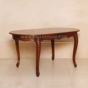 French oval dining table made from solid mahogany wood with elegant design