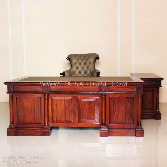 Swivel Office Chair Set Wooden Partner Desk