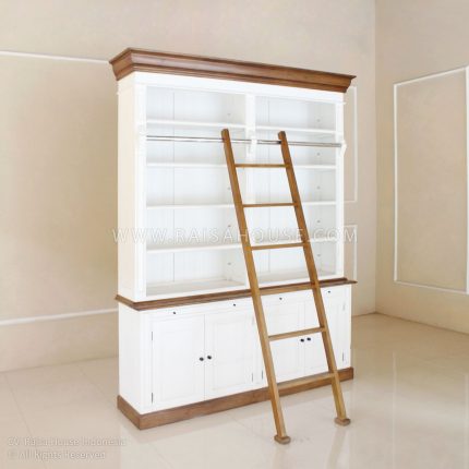 Bookcase 185 Cm W Two Drawer And Four Door Stainlesssteelpipe White & European