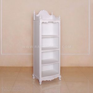 French-style girly mini open bookcase made from mahogany wood with white finish, elegant and durable furniture for B2B, hotel, and home interiors