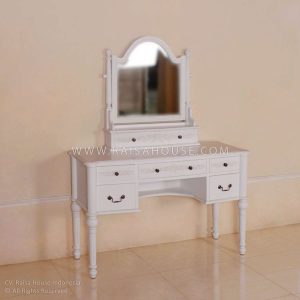 French style Princess Dressing Table with mirror, crafted from mahogany wood and finished in ASW