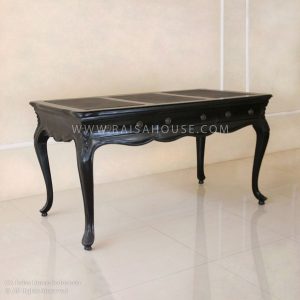 French Louis XV desk made from mahogany wood with black finish
