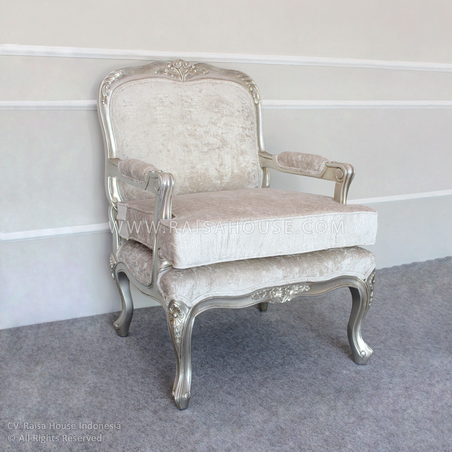 Chloe Arm Chair Silver Paint