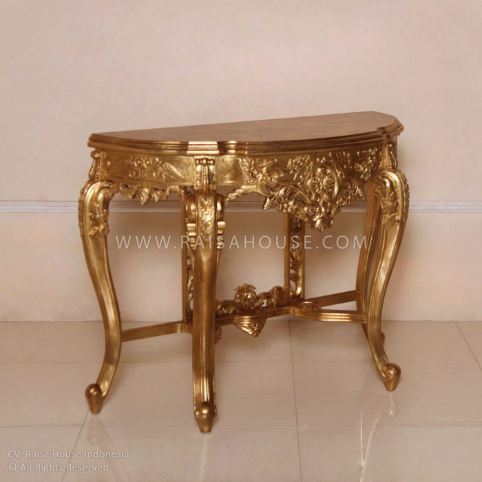 Base of Grape Carved Console & Mirror Gold Leaf