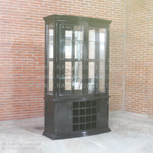 RCB_146 Odelette Glass Door Cabinet, Cabinet With Wine Rack