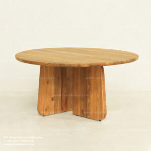 Round Recycle Teak Wood Dining Table