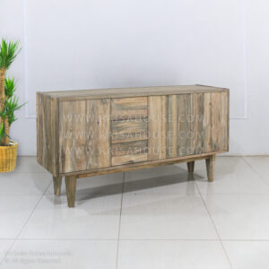 Rea Bathroom Cabinet with solid wood frame, drawers and shelves, designed by Indonesia furniture manufacturers for hotels, villas, and interior projects.